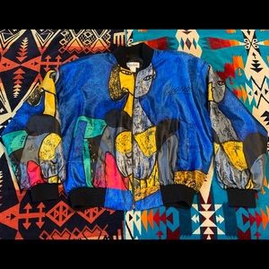 Amazing Picasso art bomber jacket. Full zip